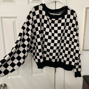 Dressed in Lala Retrograde Boxy Mod Knit in Checkerboard